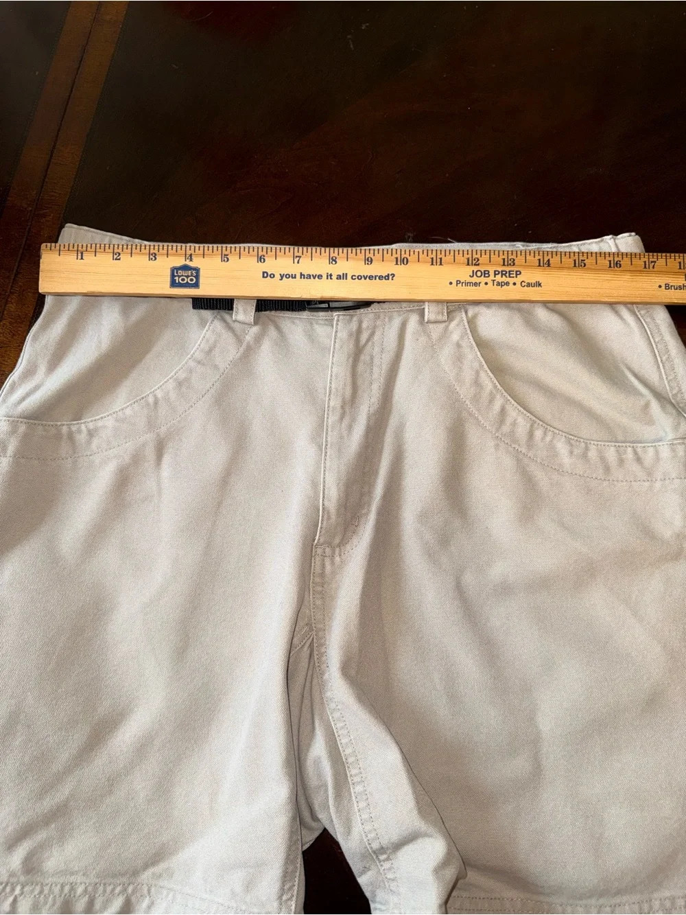 Kavu Chili Lite Belted Cotton Shorts Hiking Outdoors Climbing Beige Tan Mens L